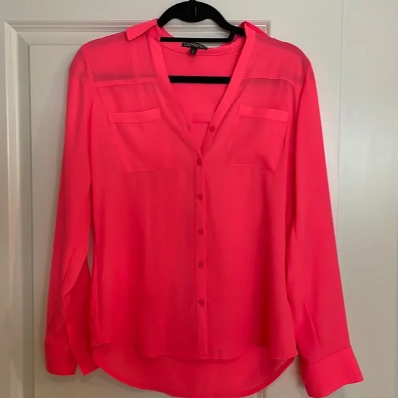Express button down collared blouse. Size XS - Picture 1 of 4